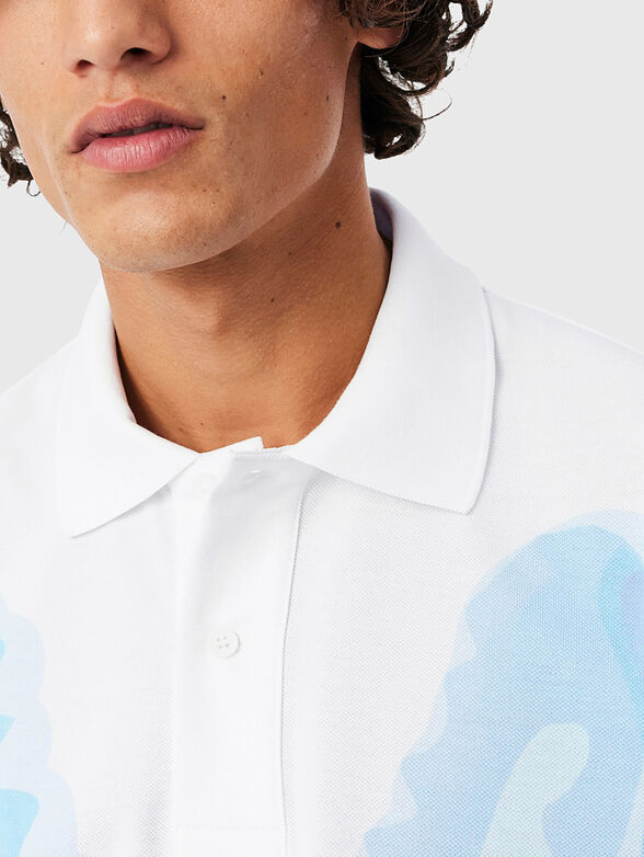 Cotton polo shirt with print - 4