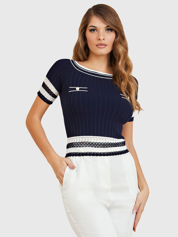 OLIVIA beige sweater with short sleeves - 1