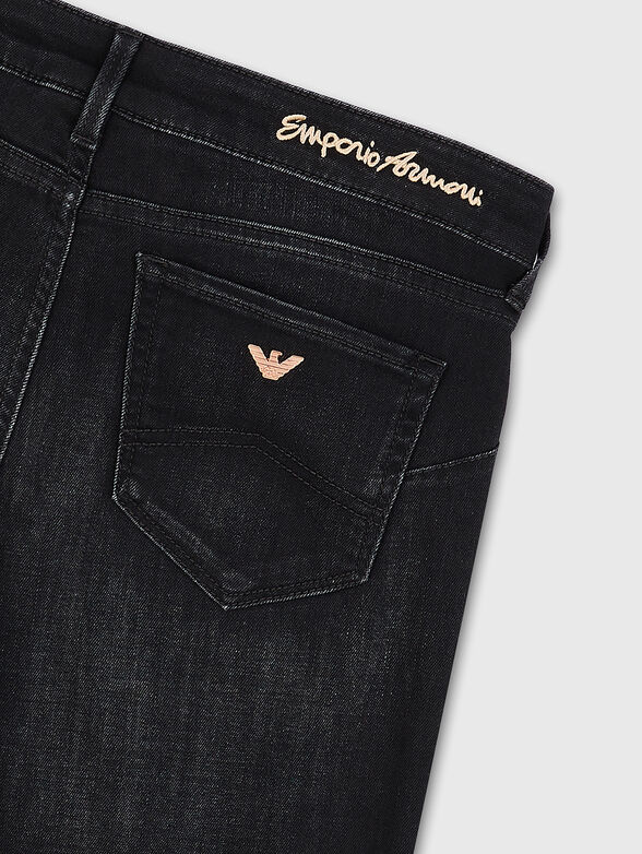 Black jeans with embroidered logo - 4