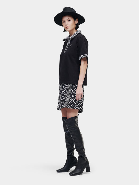 Black polo-shirt with embroidery - 2