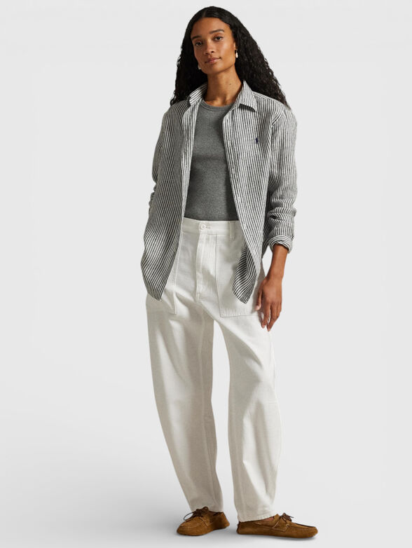 White high-waisted pants - 4