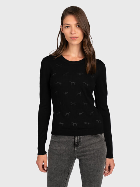 Пуловер с лого бродерии - 1