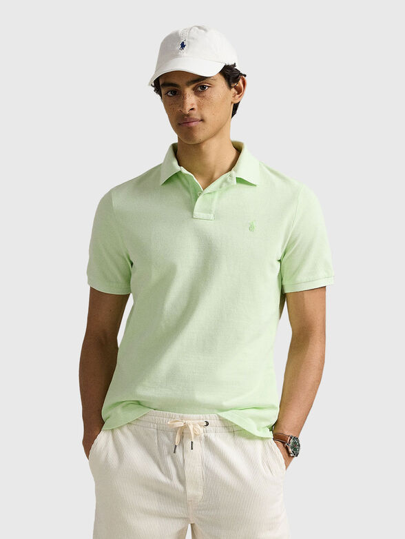 Cotton polo shirt with logo embroidery - 1