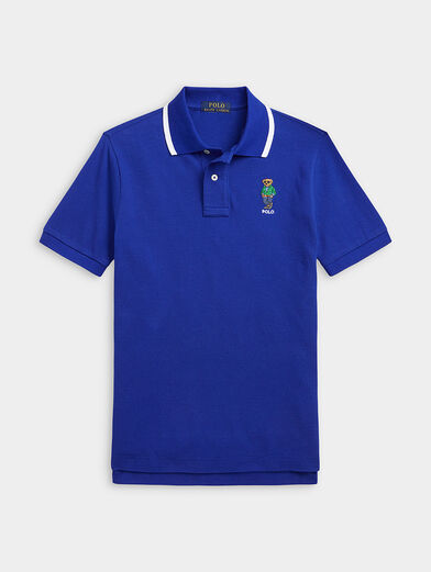 Polo shirt in blue color with logo accent - 1