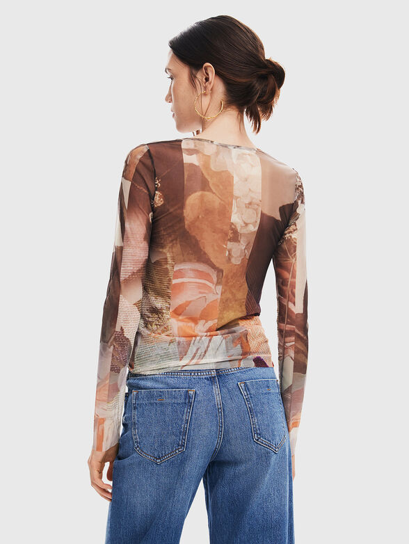 CARSON blouse with contrast print - 3