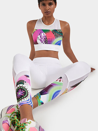 White leggings with multicolor print - 3
