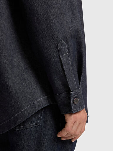 Denim shirt in dark blue - 5