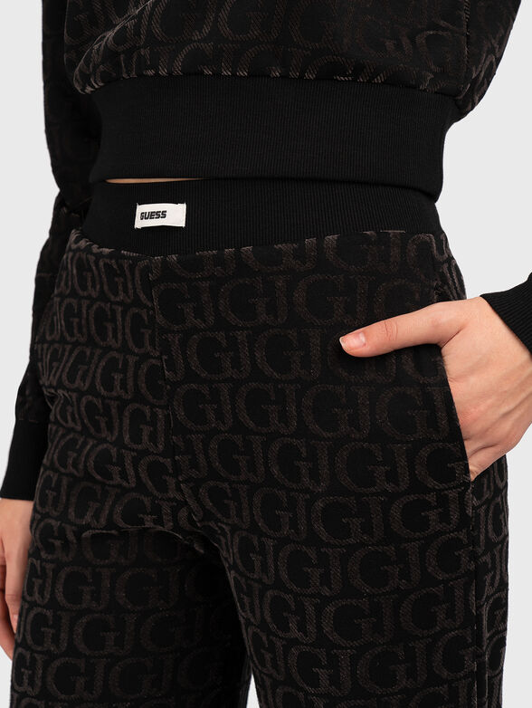 Sports trousers with monogram print  - 3