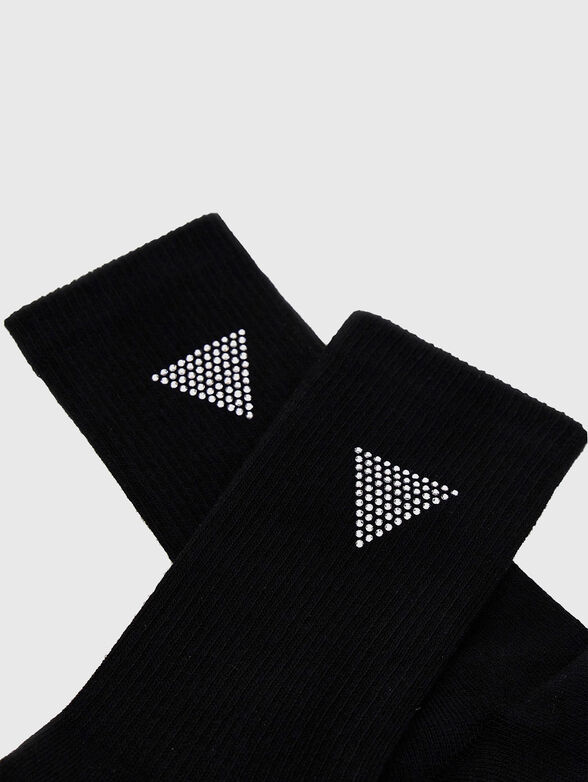 Black socks with rhinestones - 2