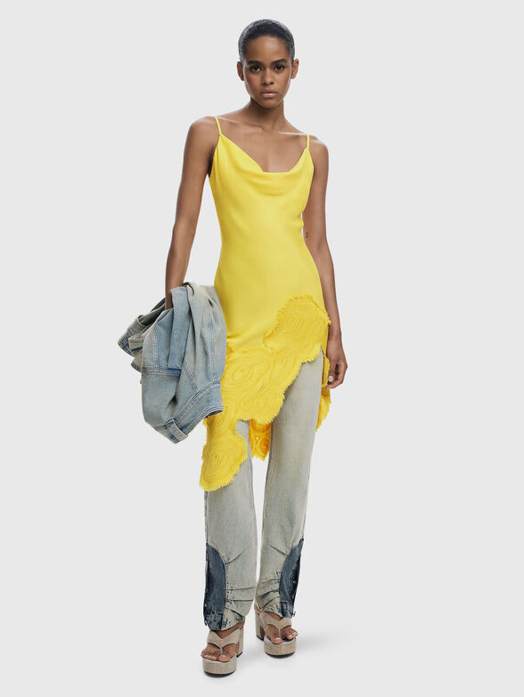 Satin dress with embroidery - 6