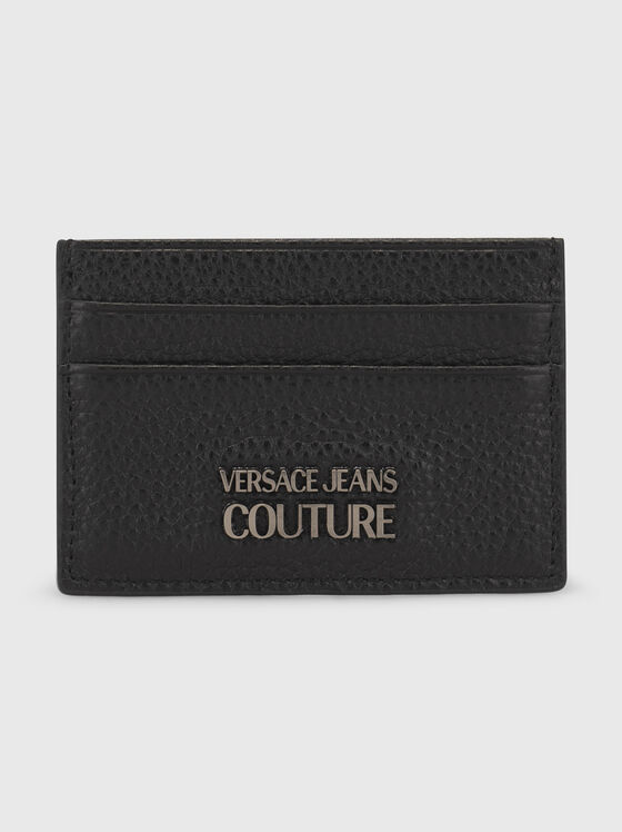 Black cardholder with metal logo - 1