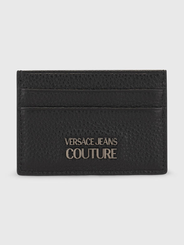 Black cardholder with metal logo - 1