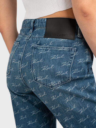 Blue jeans with logo print - 3