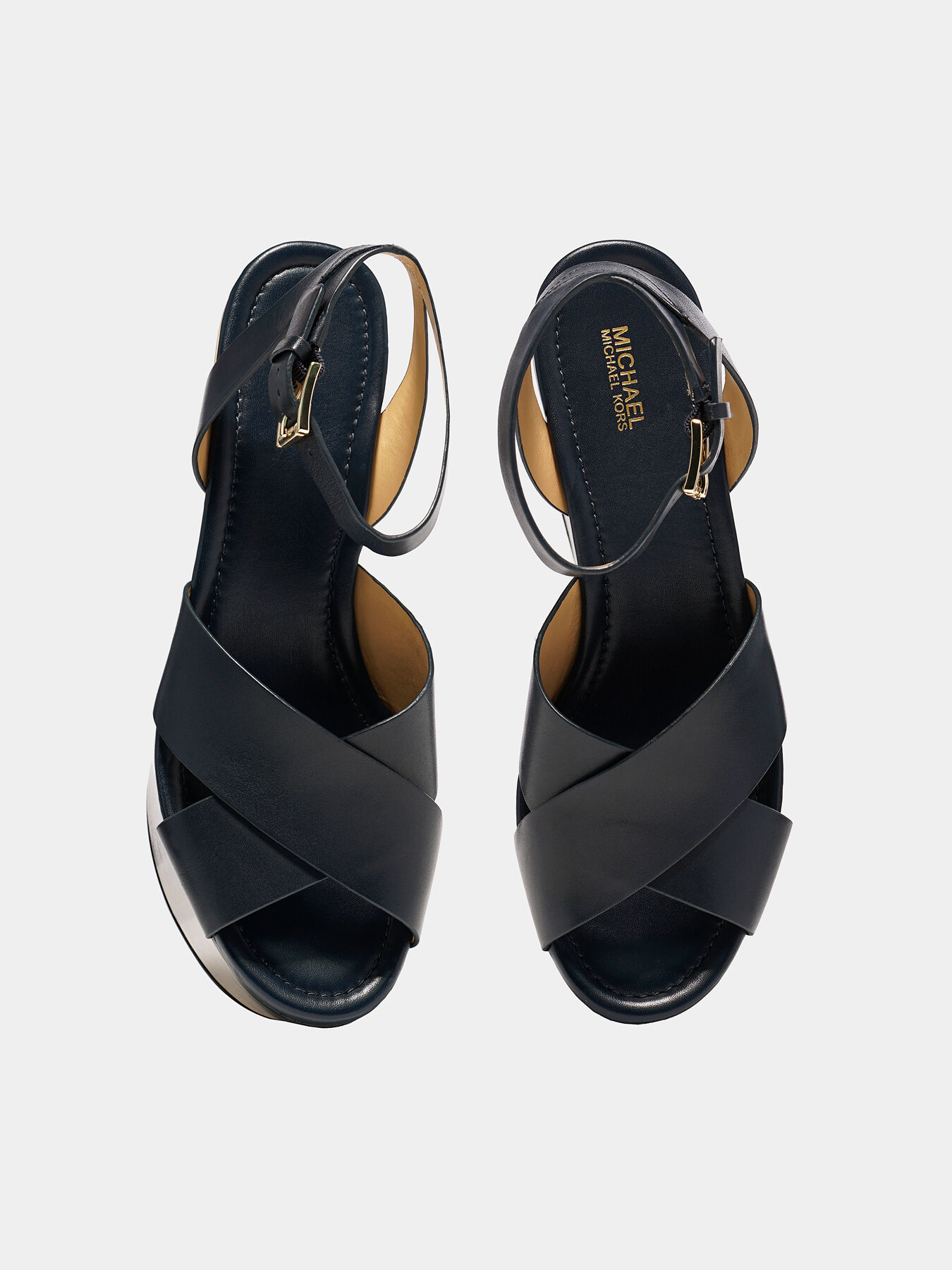 Michael michael kors abbott leather wedge new arrivals