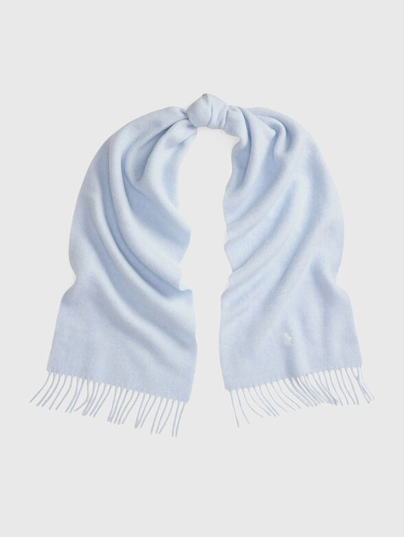 Wool scarf with logo embroidery - 1