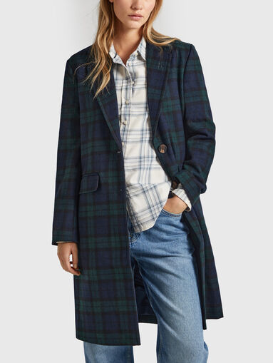 EILEEN coat in wool blend with checked print - 4