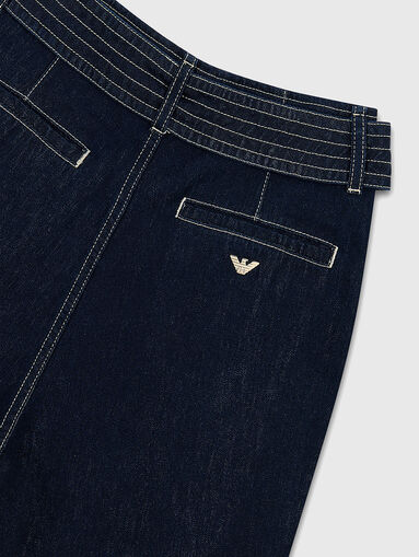 Dark blue jeans with high waist  - 3