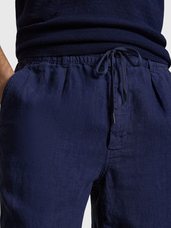 Linen pants with elastic waist - 3