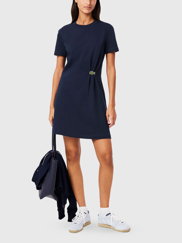 Short sleeved mini dress with logo - 1