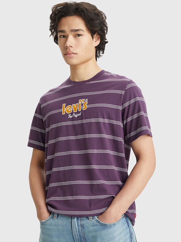 Striped T-shirt with logo embroidery - 3