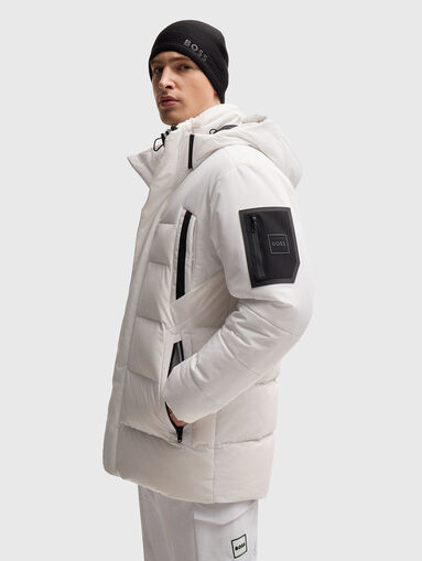 Padded jacket with accent pocket - 3