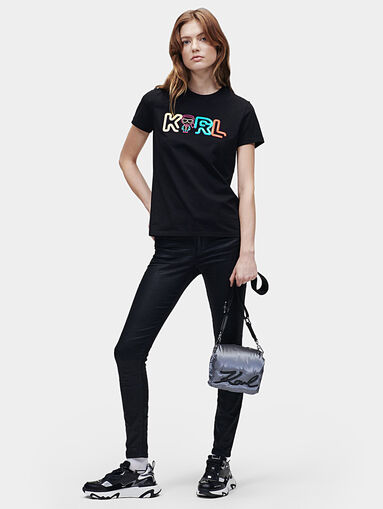 JELLY black T-shirt with logo detail  - 3