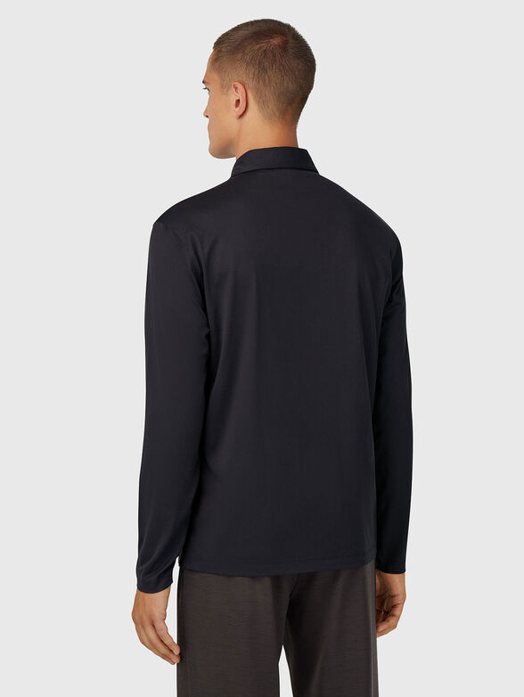 Black cotton and silk polo shirt - 3