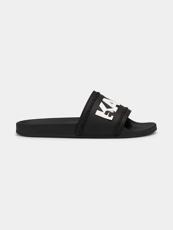 KONDO black beach slides with white lettering - 1