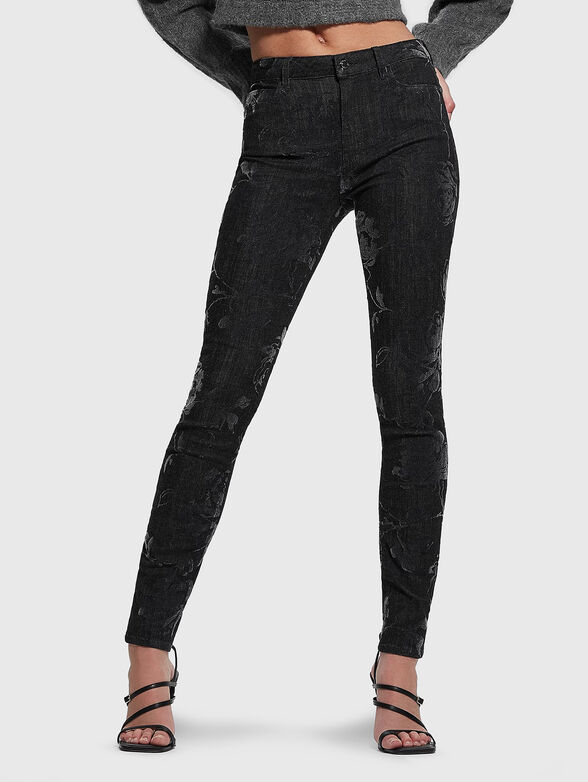 Skinny jeans with floral details - 1