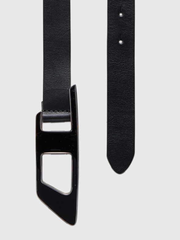 B-DLOGO II black leather belt - 2