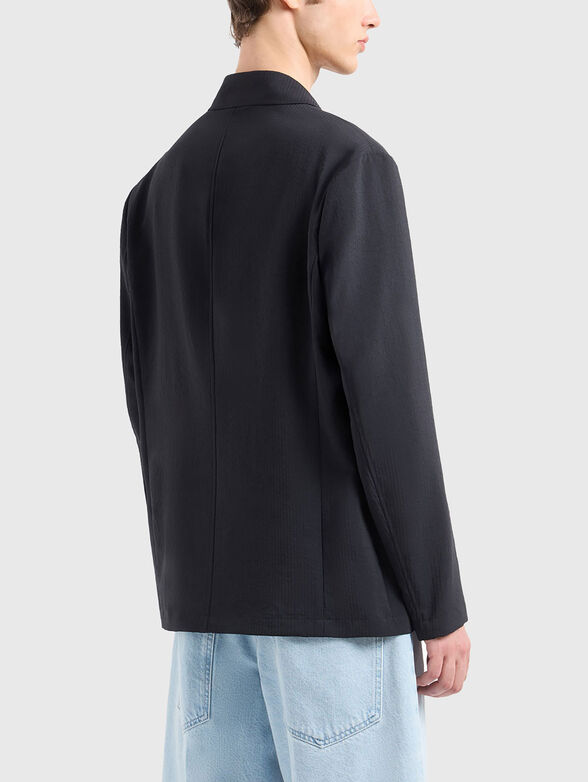 Single-breasted jacket in navy blue - 3