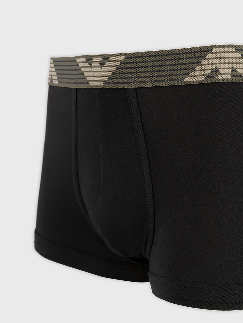 Cotton boxer shorts with contrasting logo - 3