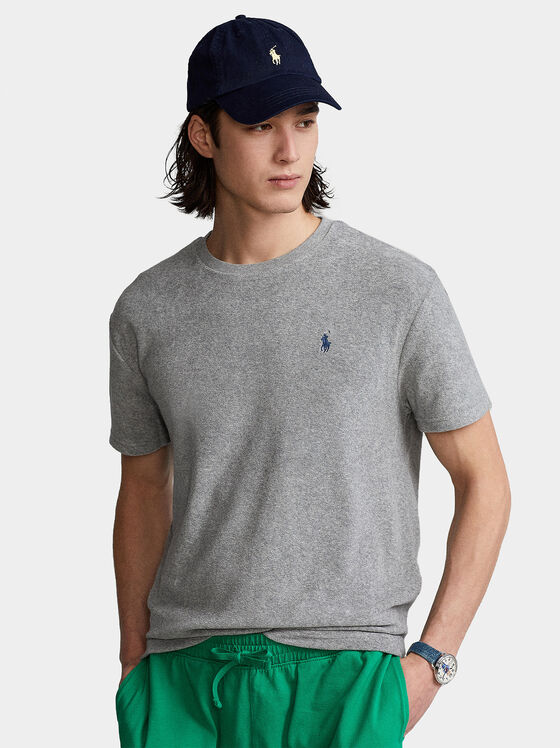 Тениска в сив цвят с лого - 1