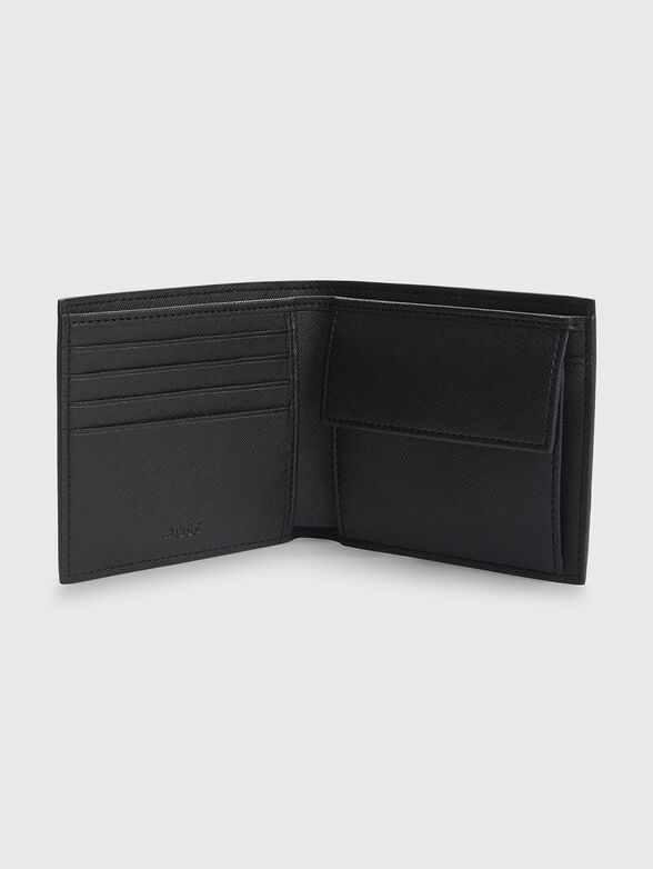 Leather wallet with logo print - 3
