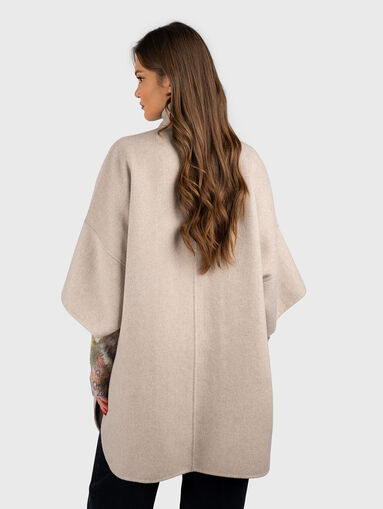 Beige wool blend coat - 3