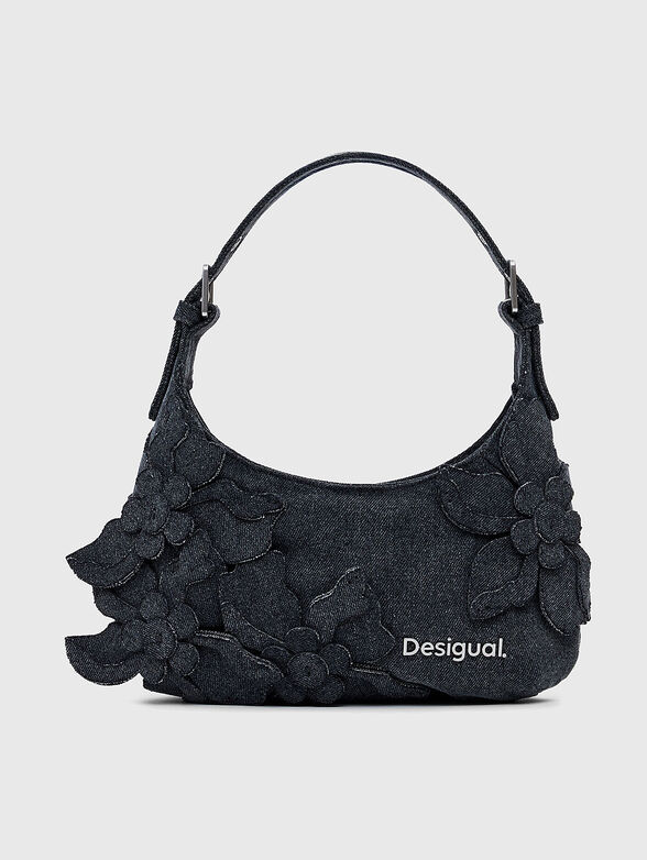 Small floral appliqué denim bag - 1