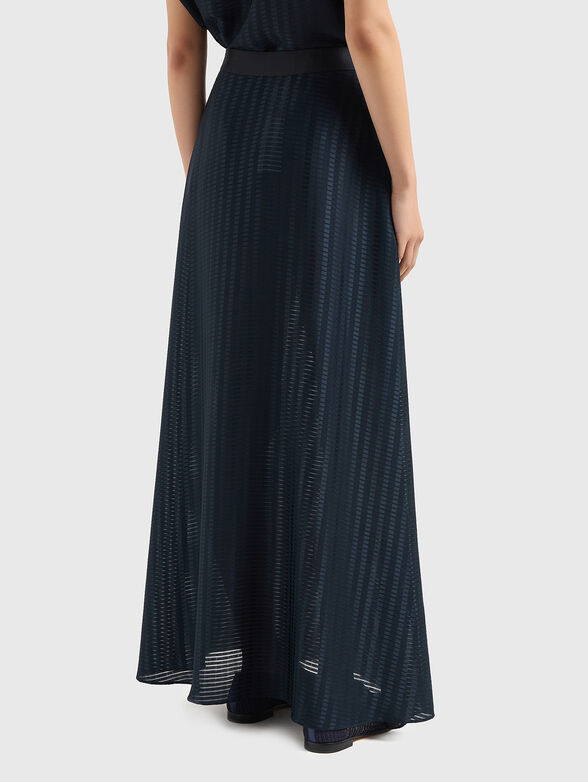 Maxi skirt with geometric design in dark blue  - 2