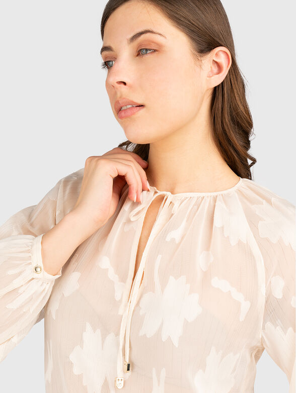 Long sleeved blouse with a sheer effect - 3