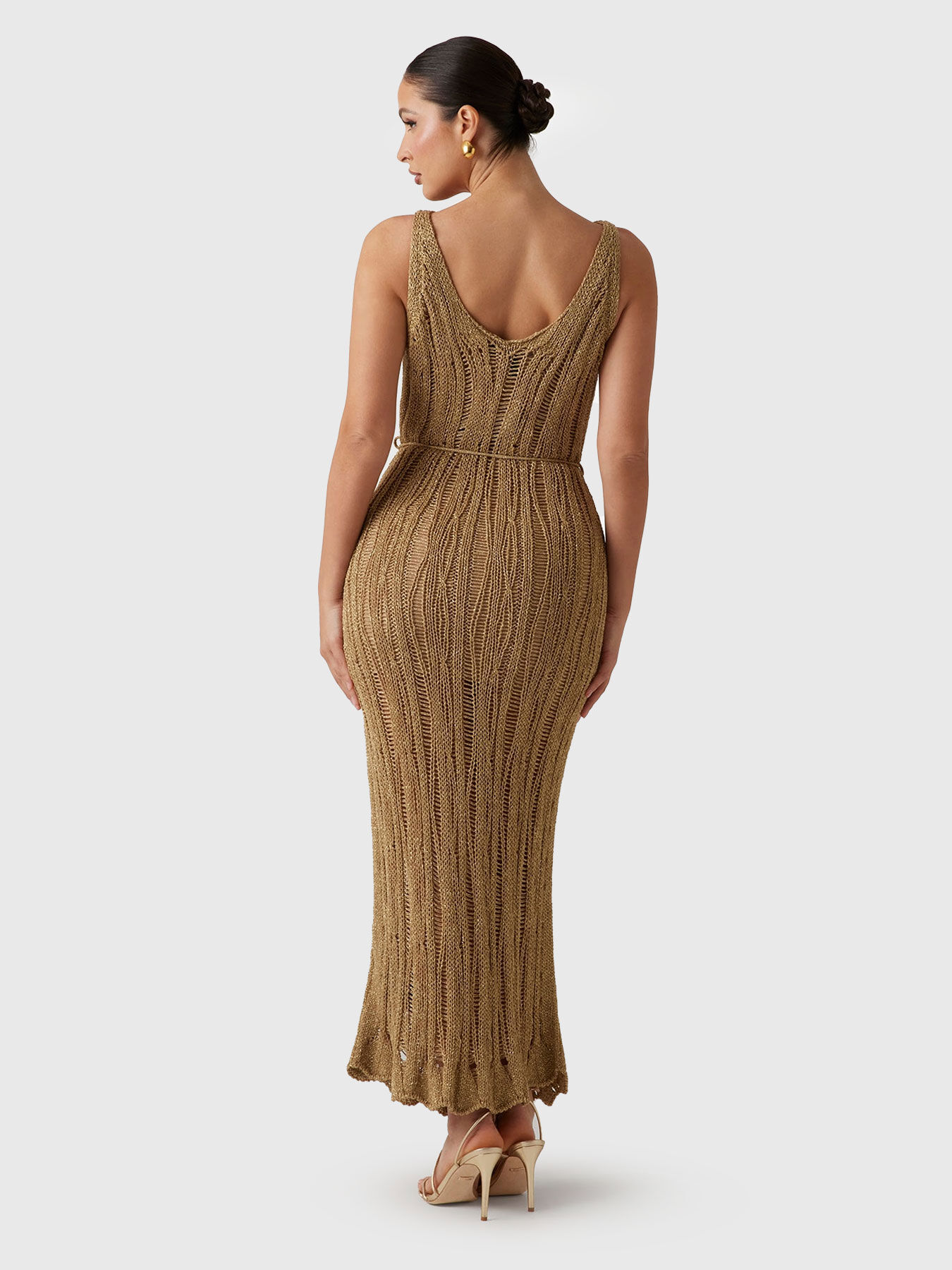 LUCKY maxi dress with waist belt brand Marciano