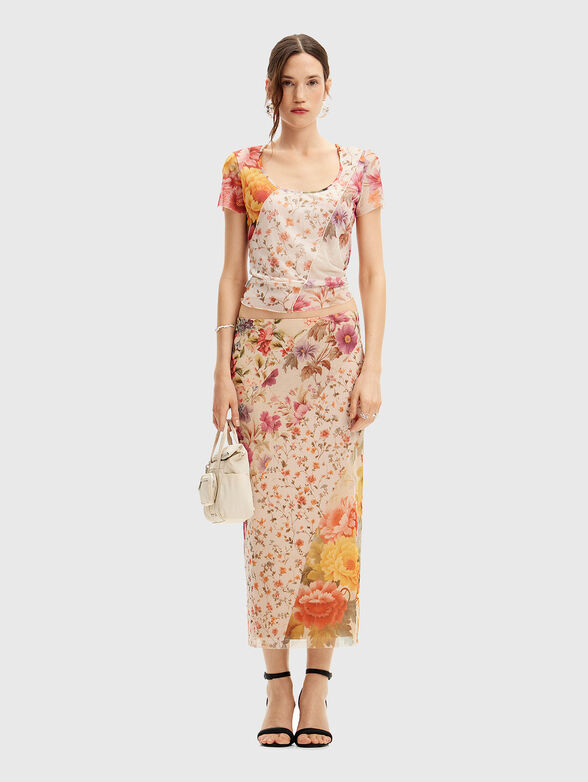 Short sleeve blouse with floral print - 2