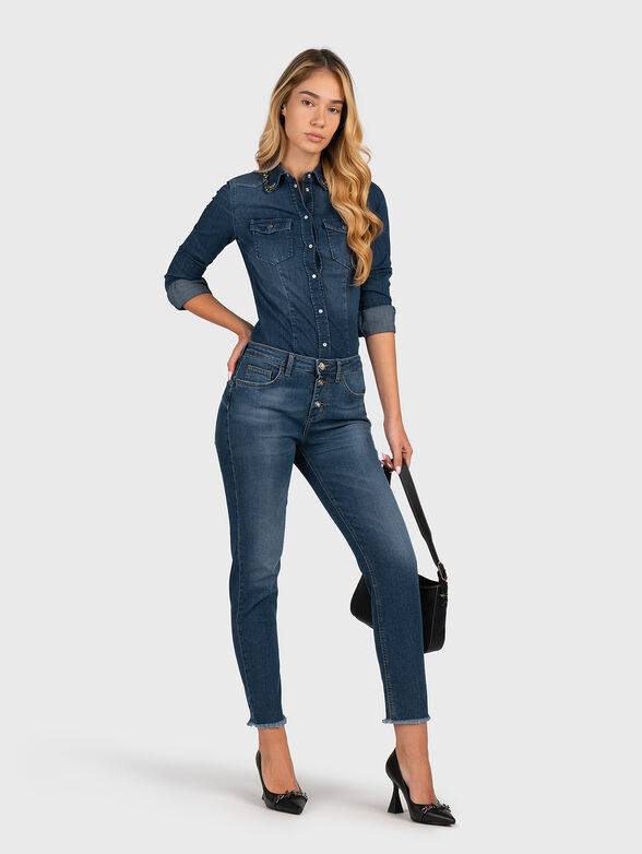 Denim shirt with gemstones - 2