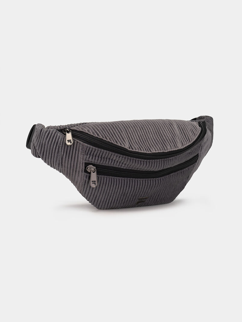 CUIABA grey waist bag in velvet jeans fabric - 3