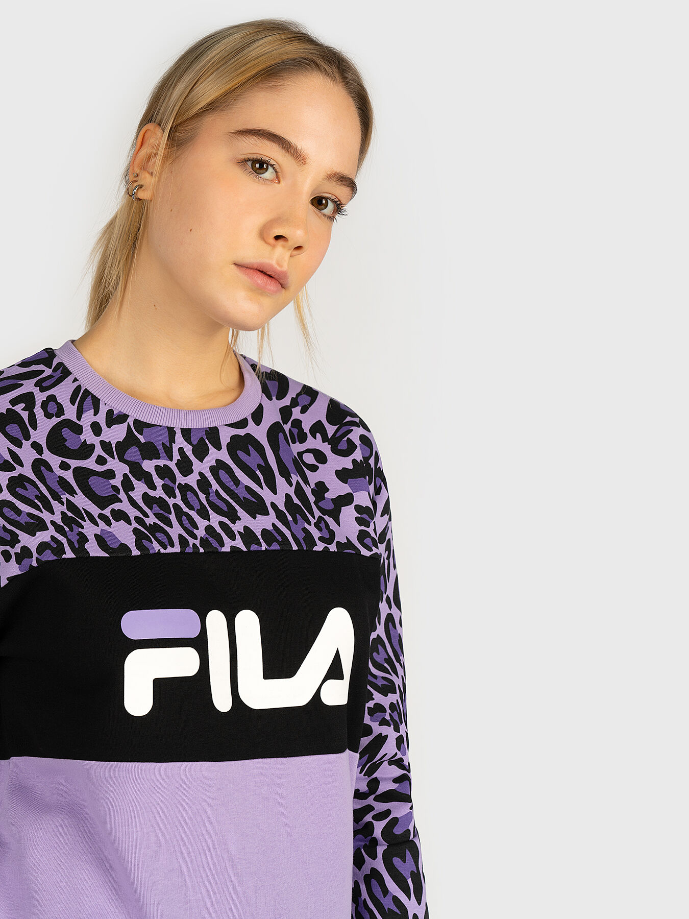 LEAH Cotton sweatshirt with animal print brand FILA Globalbrandsstore en