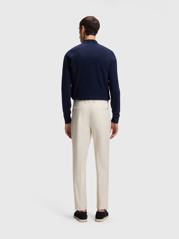 Slim fit cotton blend trousers - 2