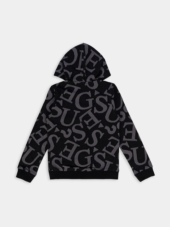 Black cotton sweatshirt with logo print - 2