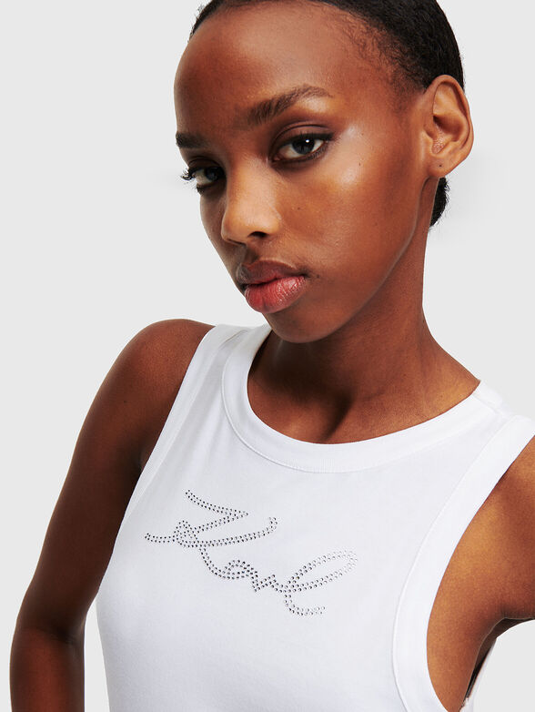 Black top with rhinestone logo - 4
