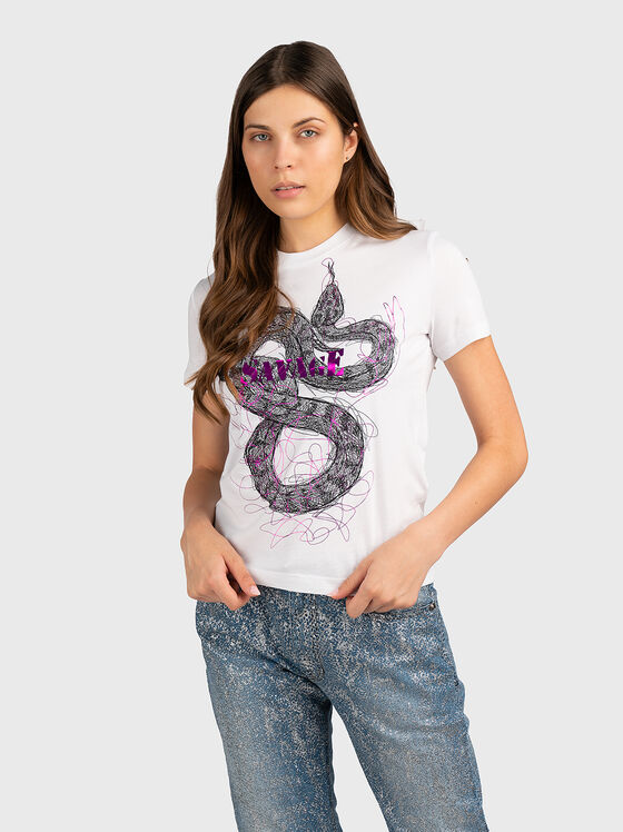T-shirt with contrasting print - 1
