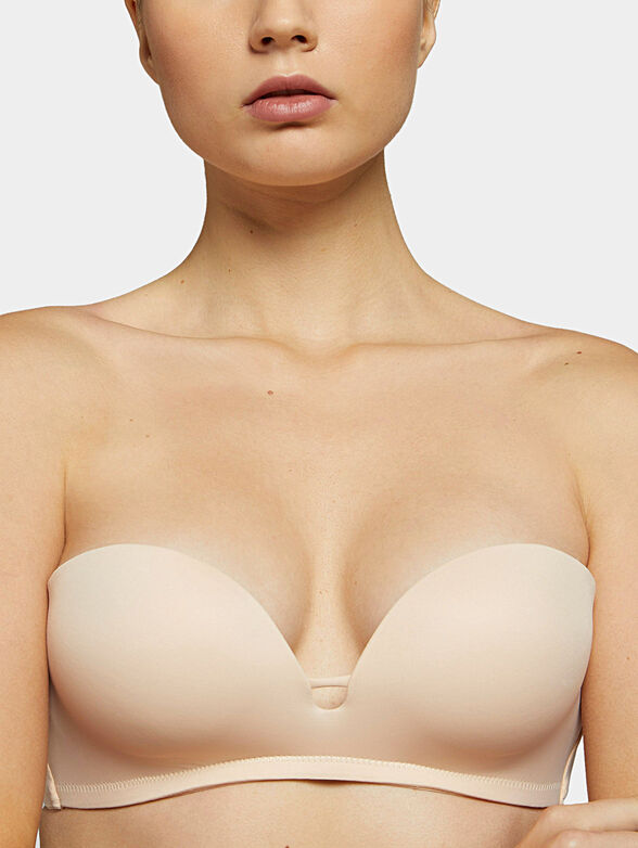 Push push up bandeau bra JUSTIN in beige color - 1