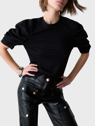 T-shirt with sleeves gathered - 4