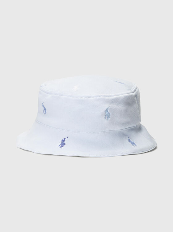 Синя шапка тип бъкет с лого бродерия - 1